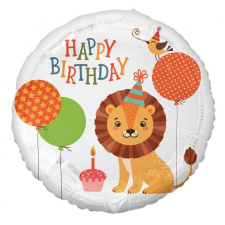  Oroszlán Happy Birthday Lion fólia lufi 36 cm party kellék
