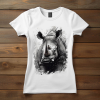  Orrszarvú póló (Női)(Fekete-fehér)