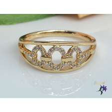  Orsi antiallergén gold filled gyűrű  ovális mintákkal, apró cirkónia kövekkel 18K gyűrű