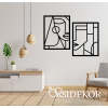 OrsiDekor 2 részes geometrikus arcok falikép fából