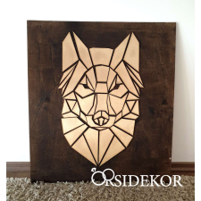OrsiDekor 2 rétegű farkas falikép fából grafika, keretezett kép