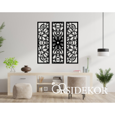 OrsiDekor 3 részes geometrikus mandala falikép fából grafika, keretezett kép