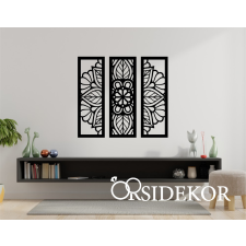 OrsiDekor 3 részes természet mandala falikép fából grafika, keretezett kép