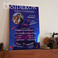 OrsiDekor AZ ÉN KIRÁLYNŐM Ajándék tábla dekorációs kellék