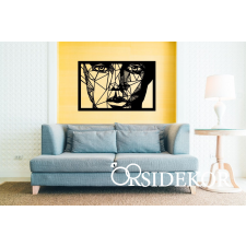 OrsiDekor Geometrikus női portré falikép fából grafika, keretezett kép