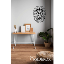 OrsiDekor Geometrikus oroszlán falikép fából grafika, keretezett kép