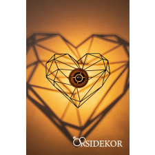 OrsiDekor Geometrikus szív árnyékvető fali lámpatest fából világítás