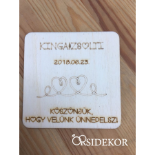 OrsiDekor Köszönetajándék fából magyaros- poháralátét dekorációs kellék