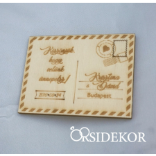 OrsiDekor Köszönetajándék képeslap ,esküvői hűtőmágnes fából képeslap hűtőmágnes