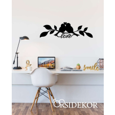 OrsiDekor Szerelmes madarak falikép fából grafika, keretezett kép