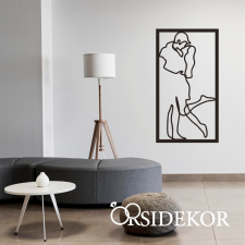 OrsiDekor Vonalas ölelkező szerelmespár falikép fából grafika, keretezett kép