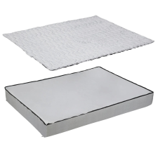  Ortopédiai kutyaágy, cserélhető burkolat, vízálló bélés, Szürke, XL szállítóbox, fekhely kutyáknak