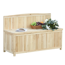 Osoam Kerti pad fa ülőbútor tároló láda 250 kg teherbírású fenyő 115x45x75 cm kerti bútor