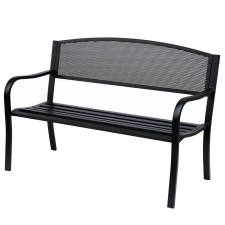 Osoam Kerti pad kültéri ülőbútor acél kerti bútor 127x60x87 cm fekete kerti bútor