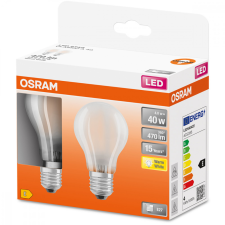 Osram 2x LED izzó E27 A60 4W = 40W 470lm 2700K meleg 300° OSRAM STAR izzószál izzó