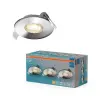 Osram 3 db-os LED mennyezeti lámpa szett, süllyesztett spotlámpa, hermetikus, IP44, fürdőszoba, kerek, 4,9 W, 270 lm, 2700 K, meleg fehér, szabályozható fényerősséggel, IP65, króm, süllyesztett, Osram