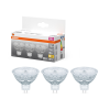 Osram 3x LED izzó MR16 reflektor GU5.3 3.8W = 35W 345lm 2700K Meleg 12V 36° STAR Osram