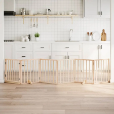  Összecsukható ajtós kutyakapu 6 panellel, 300 cm, nyárfa kutyafelszerelés