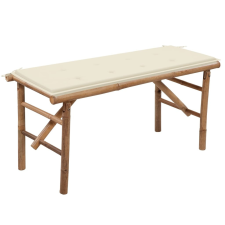 összecsukható bambusz kerti pad párnával 118 cm kerti bútor
