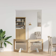  Összecsukható kutyakerítés állványokkal 2 pcs Sonoma Tölgy szállítóbox, fekhely kutyáknak