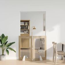  Összecsukható kutyakerítés állványokkal 2 pcs Sonoma Tölgy szállítóbox, fekhely kutyáknak