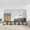  Összecsukható kutyakerítés állványokkal 6 pcs Fekete Tölgy