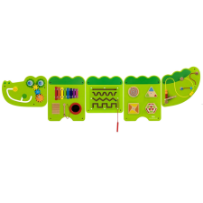  Összetett készségfejlesztő játék, matatófal (falra szerelhető, junior krokodil) fajáték