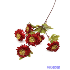  Őszi 6 fejes virágos ág 57 cm - Bordó dekorációs kellék