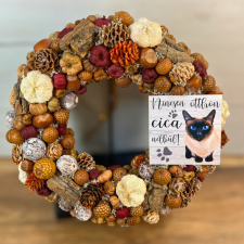  Őszi cicás DIY ajtódísz – „Nincsen otthon cica nélkül” dekorációs kellék