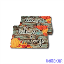 Őszi fatábla fahasáb 5,5x9,6cm - Hello ősz-Sötét dekorációs kellék
