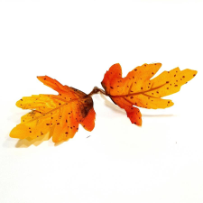  Őszi tölgylevél pár, levél mérete: 8x5 cm dekorációs kellék