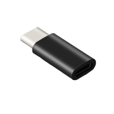 OTG átalakitó adapter (Lightning->USB-C), fekete kábel és adapter