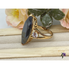  Otilia antiallergén hosszúköves gyűrű 18K - fekete gyűrű