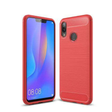 OTT! HUAWEI nova 3i, P Smart+, OTT! CARBON mobiltok, Karbon mintás, Piros tok és táska