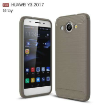 OTT! HUAWEI Y3 (2017), Y3 (2018), OTT! CARBON mobiltok, Karbon mintás, Szürke tok és táska