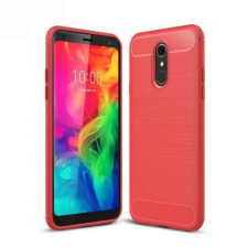 OTT! LG Q7, Q7 Plus, OTT! CARBON mobiltok, Karbon mintás, Piros tok és táska