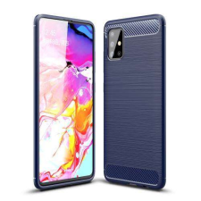 OTT! SAMSUNG Galaxy A51 (SM-A515F), OTT! CARBON mobiltok, Karbon mintás, Sötétkék tok és táska