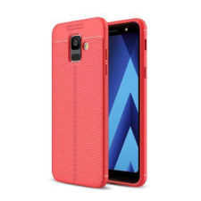 OTT! SAMSUNG SM-A600F Galaxy A6 (2018), OTT! LEATHER SERIES mobiltok, Piros tok és táska