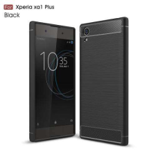 OTT! SONY Xperia XA1 Plus, OTT! CARBON mobiltok, Karbon mintás, Fekete tok és táska