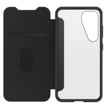 Otterbox React Series Folio oldalra nyitható tok Samsung Galaxy S25 fekete-átlátszó tok és táska
