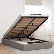  Ottomán tópszínű szövet ágykeret matrac nélkül 120x200 cm ágy és ágykellék