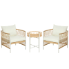 Outsunny 3 részes kültéri bútor szett, 2 kanapé és egy dohányzóasztal rattanból, 72x66x64 cm, Krém