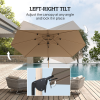Outsunny Függesztett Dönthető Kerti Napernyő Kereszt Alappal, UPF50+, Khaki