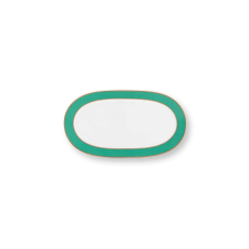 Ovális porcelán tál Pip Chique arany-zöld 28x16x2cm konyhai eszköz