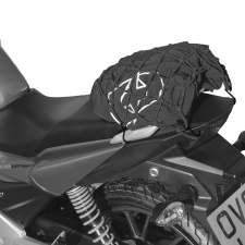 Oxford Rugalmas csomagtartó háló Oxford motorkerékpárokhoz fényvisszaverő fekete túradoboz