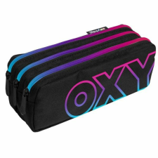 OXYBAG 3 rekeszes bedobálós tolltartó - fekete / pink neon tolltartó