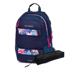 Oxybag Diákoknak + tolltartó, Oxy Sport Flowers Blue tolltartó