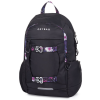 Oxybag OXY Zero iskolatáska – fekete virágmintás ergonomikus hátizsák 3 rekesszel (47x32x18 cm, 27L)
