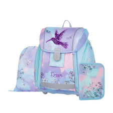 Oxybag Premium Light kolibris iskolatáska szett mágneszáras - Pastel Flowers iskolatáska