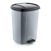ÖZ-ER PLASTIK Műanyag pedálos szemetes, ezüst/fekete 50L